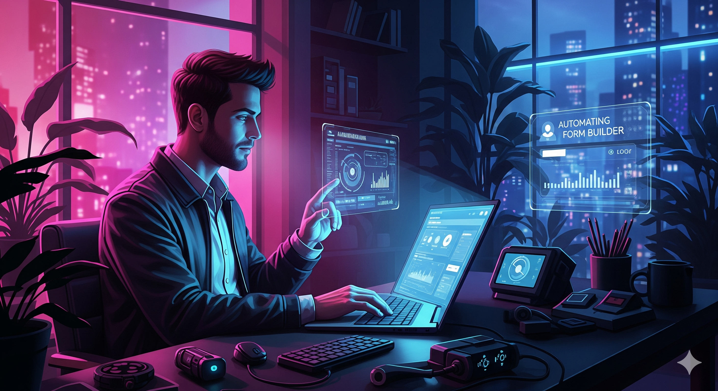 businessman automating leads